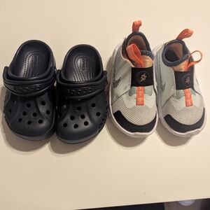 Nike Kids Black Clogs and White Water Shoes